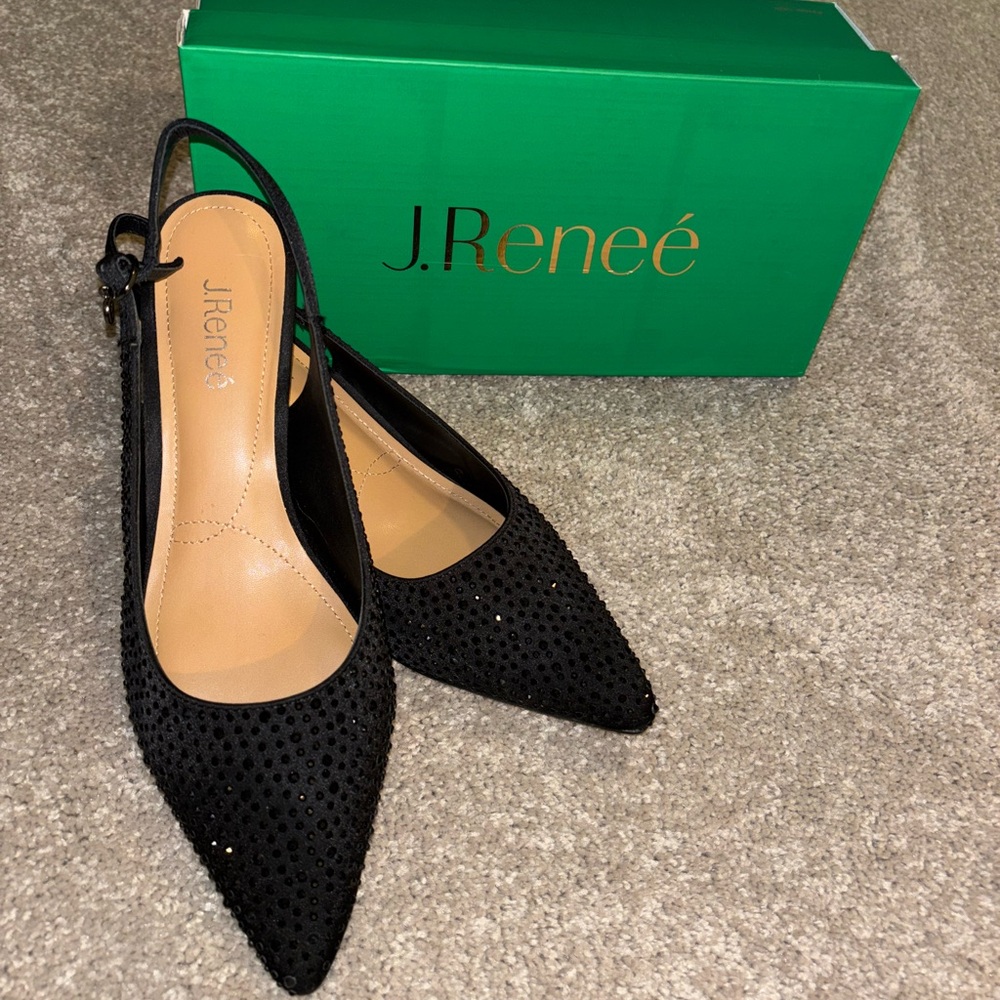 J.Renee Black Women's Slingback Shoes